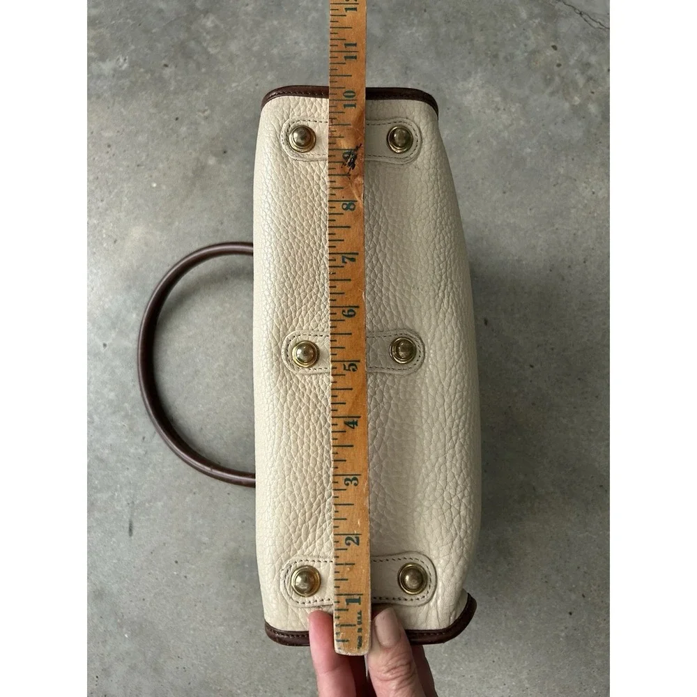 Dooney & Bourke Rare Vintage AWL Satchel Handbag in Bone &‎ Burnt Cedar